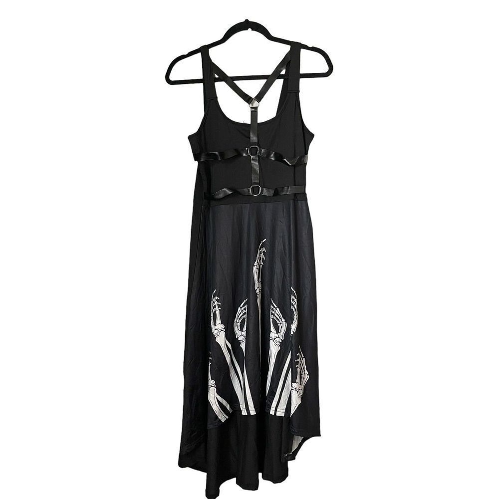 Gothic/Steampunk/Halloween Costume Dress Black Skeleton‎ Hands size medium